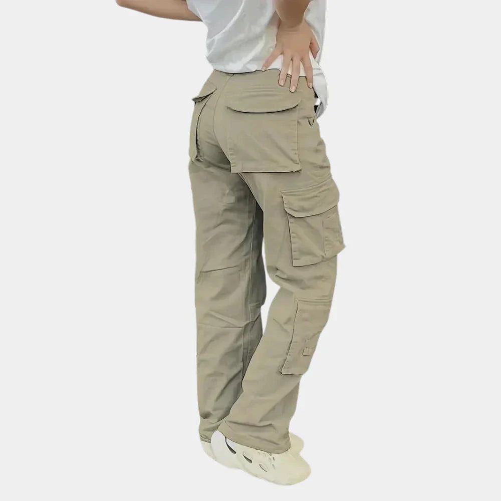 Hoch taillierte Cargohose für Damen