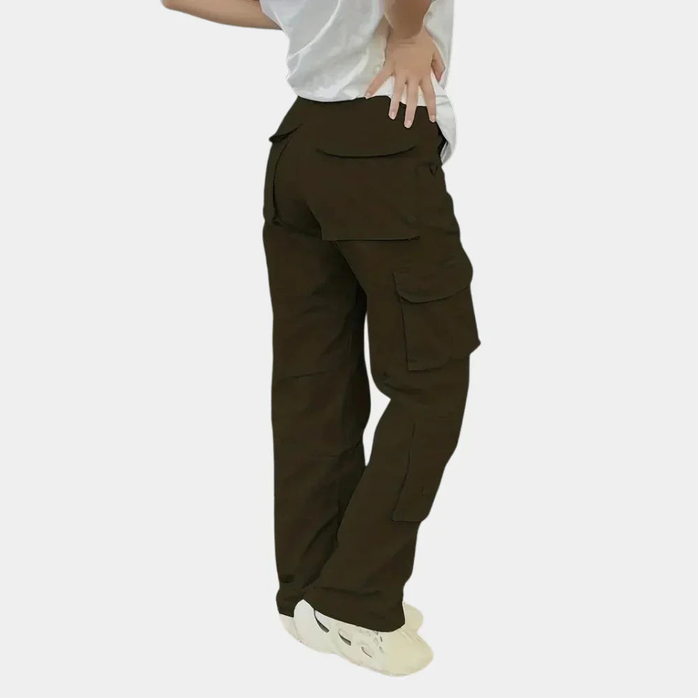Hoch taillierte Cargohose für Damen