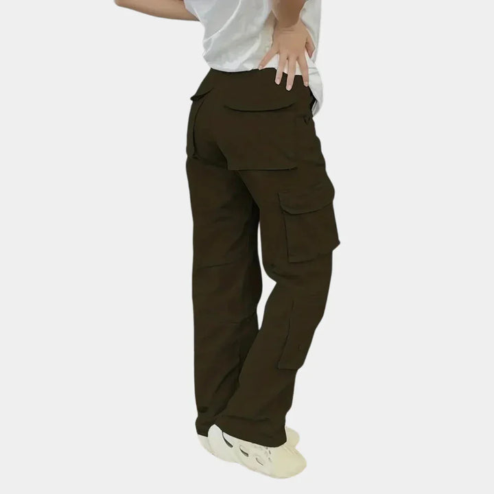 Hoch taillierte Cargohose für Damen