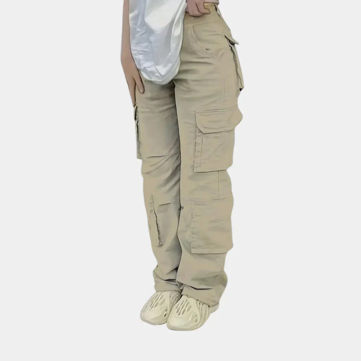 Hoch taillierte Cargohose für Damen