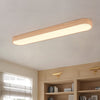 Ovale LED-Deckenleuchte Nordic Glow mit Holzakzent