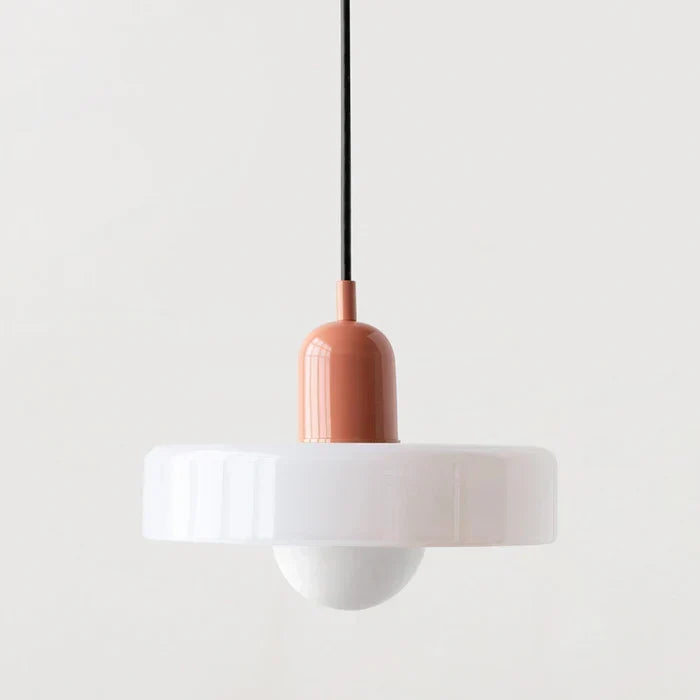 Bauhaus Buntglas-Pendelleuchte