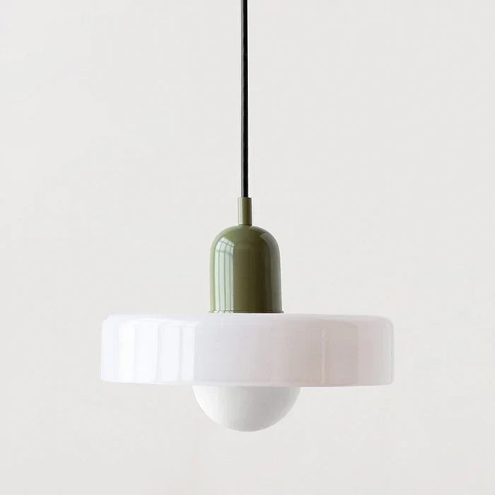 Bauhaus Buntglas-Pendelleuchte