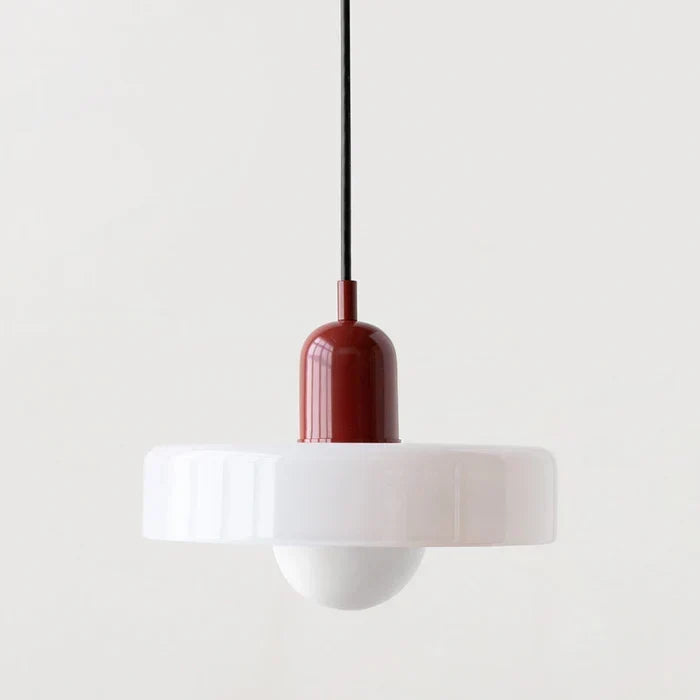 Bauhaus Buntglas-Pendelleuchte