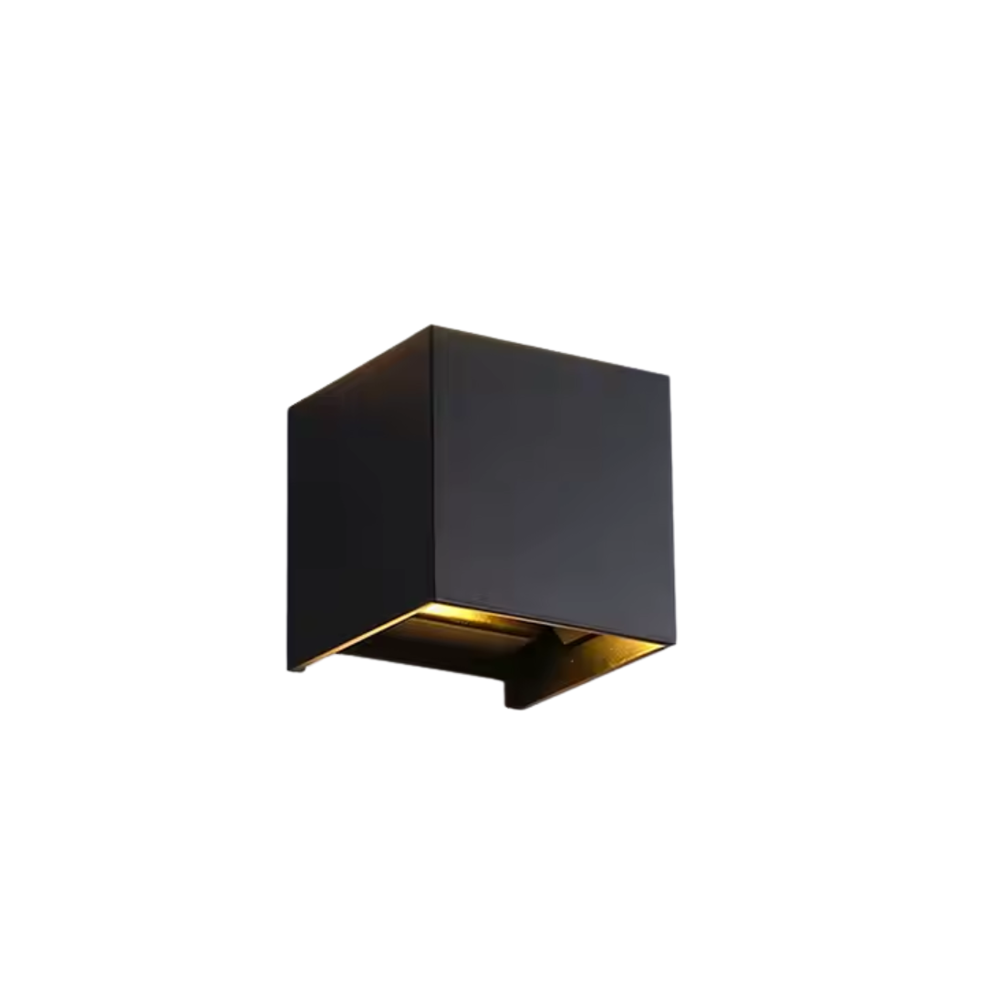 Luxe kabellose Wandleuchte | quadratische Sensorleuchte | Aluminium 10 x 10 cm