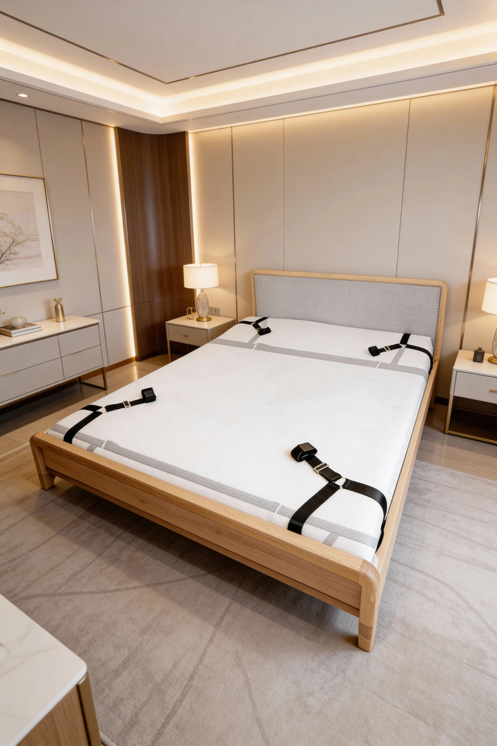 Unter-Bett-Fesselset mit verstellbaren Manschetten