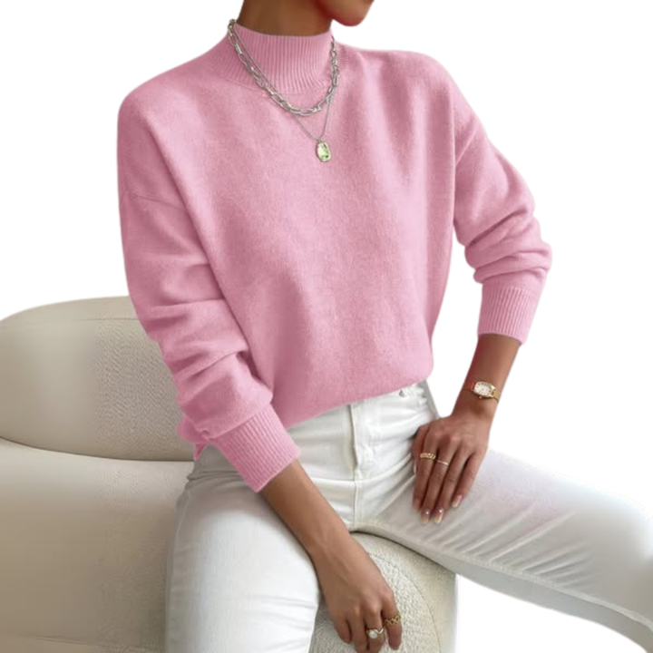 Damen Klassischer Pullover mit Polokragen aus weicher atmungsaktiver Baumwolle