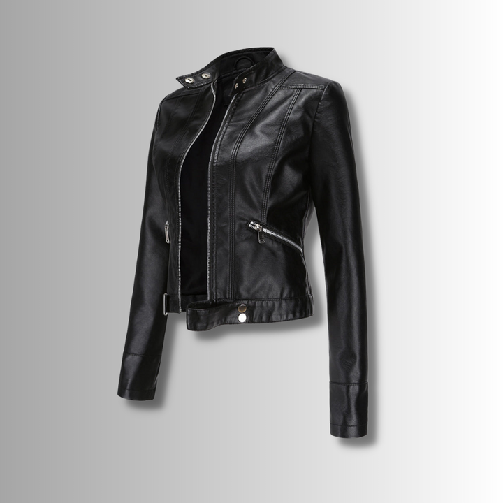 Klassische Damen-Lederjacke mit zeitlosem Stil
