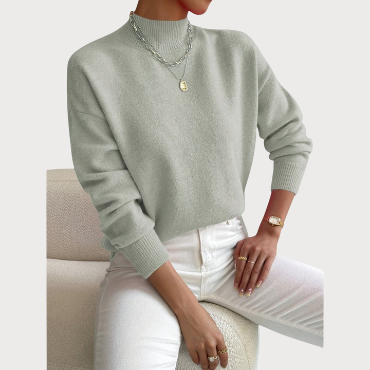 Damen Klassischer Pullover mit Polokragen aus weicher atmungsaktiver Baumwolle