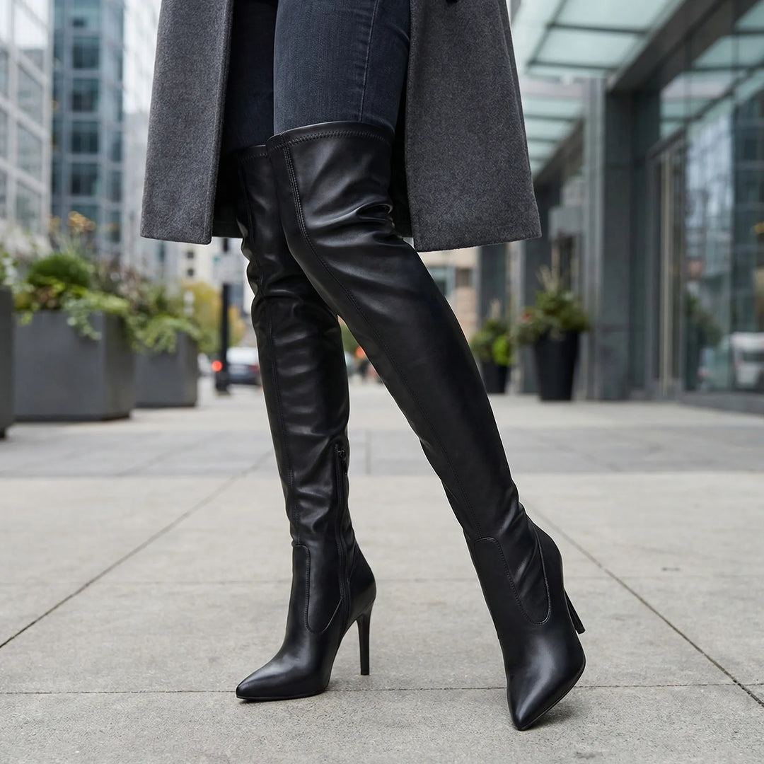 Overknee-Stiefel mit spitzer Zehenpartie - Sandra