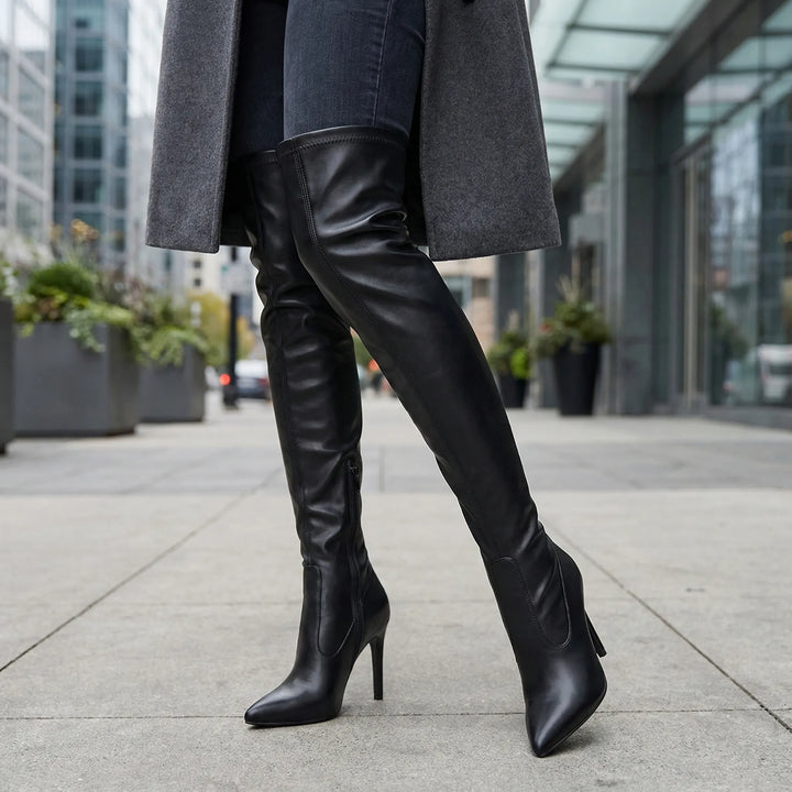 Overknee-Stiefel mit spitzer Zehenpartie - Sandra