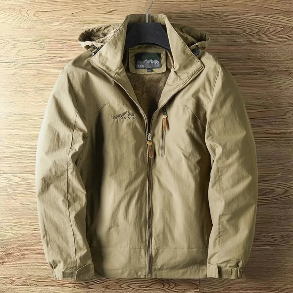 Wasserabweisende, atmungsaktive Outdoorjacke mit Kapuze für Herren
