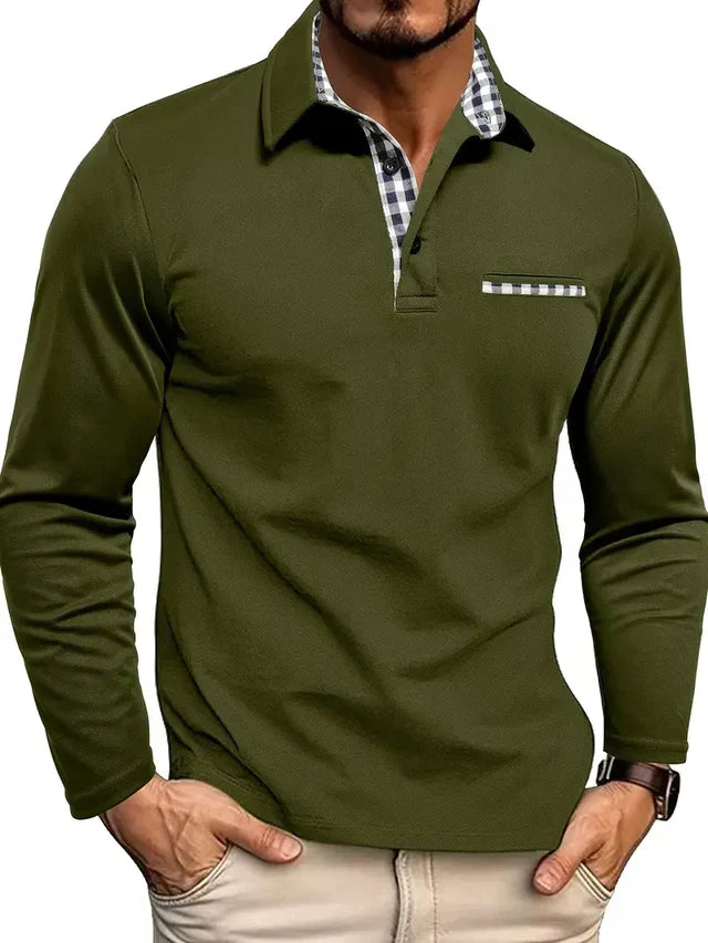 Herren-Langarm-Poloshirt | Smart-Casual-Komfortpassform