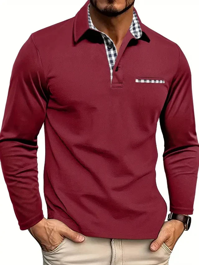 Herren-Langarm-Poloshirt | Smart-Casual-Komfortpassform