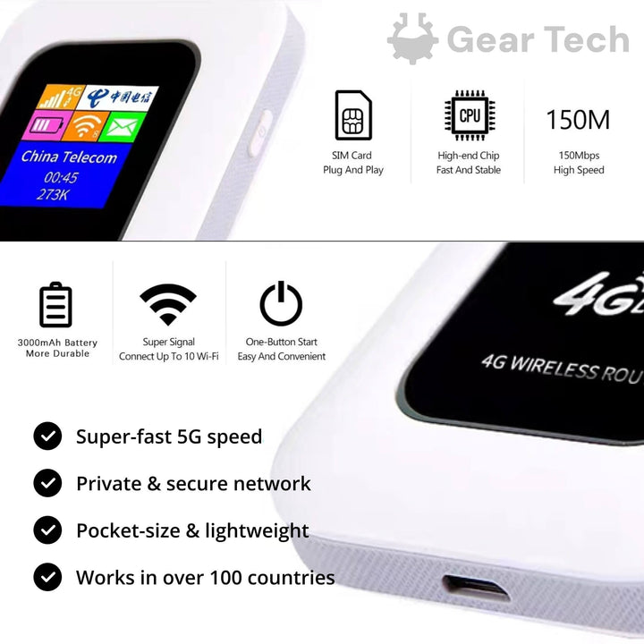 RoamWave 5G Tragbarer WLAN-Hotspot für Reisen oder den Heimgebrauch