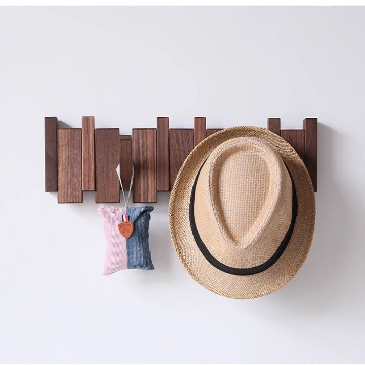 Piano Massivholz-Garderobe | Elegante Wandhaken