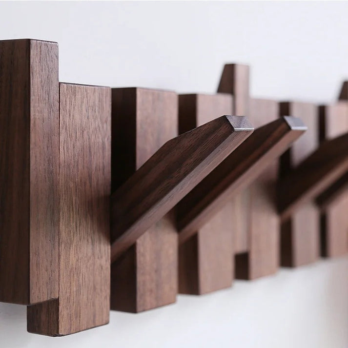 Piano Massivholz-Garderobe | Elegante Wandhaken