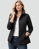 Steppjacke mit Knopfleiste und Rautensteppung
