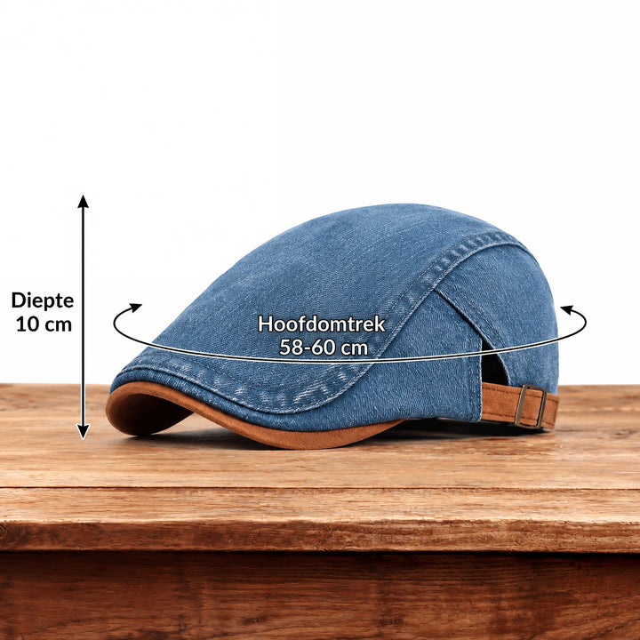 Herren-Schiebermütze | Retro-Denim-Newsboy-Mütze