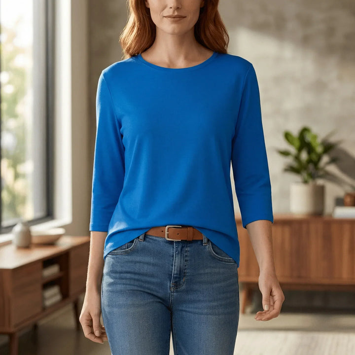 Rundhals-Shirt mit 3/4-Ärmeln - Lucienne