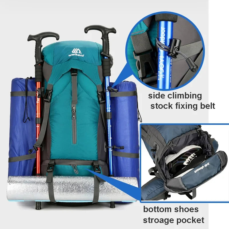 Alpivento 70L Trekkingrucksack | Wasserdichter Campingrucksack mit Regenschutz | Großer Outdoor-Rucksack für Wandern, Bergsteigen und Reisen  Marke: