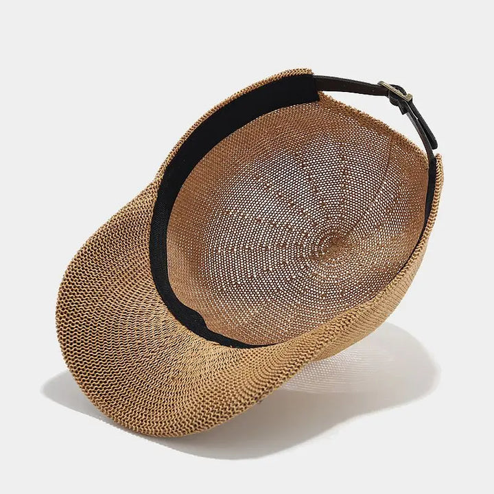 Modisch geflochtener Sonnenhut mit breiter Krempe - Stil SunWeave