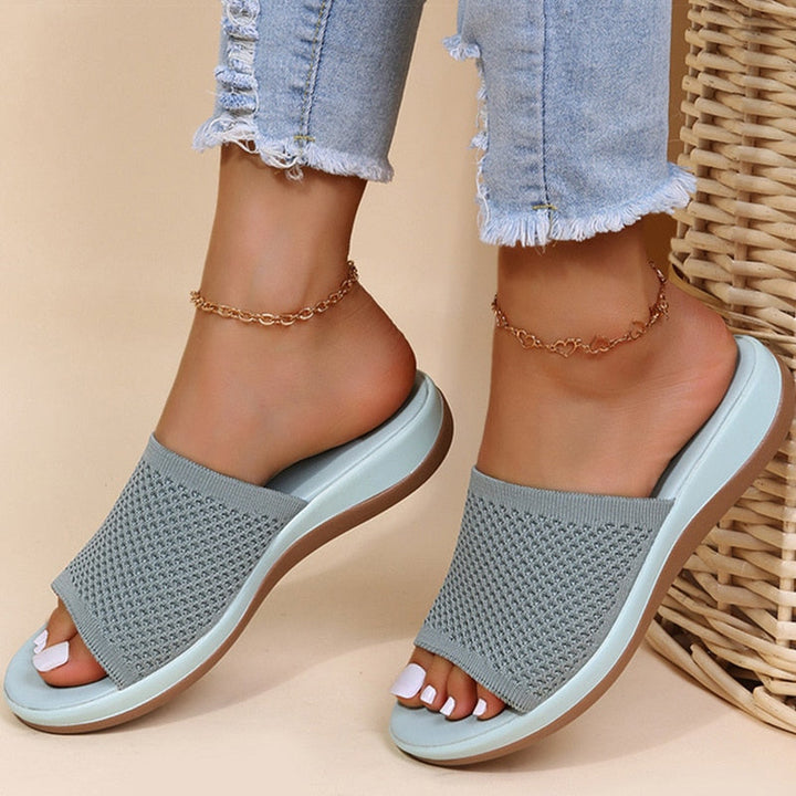 Damen Sommerschuhe mit offener Zehe und Slip-On Design
