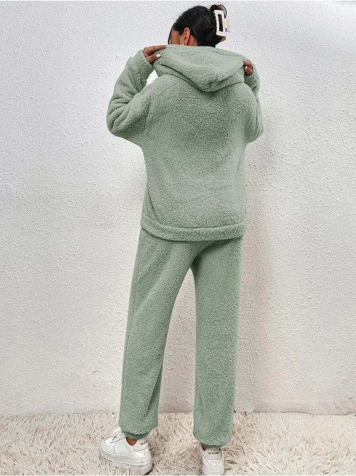 Ultrabequemer Teddy-Hausanzug mit Kapuze - Lana