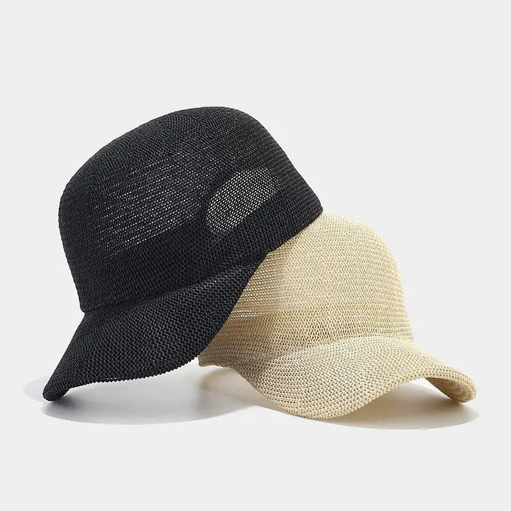 Modisch geflochtener Sonnenhut mit breiter Krempe - Stil SunWeave