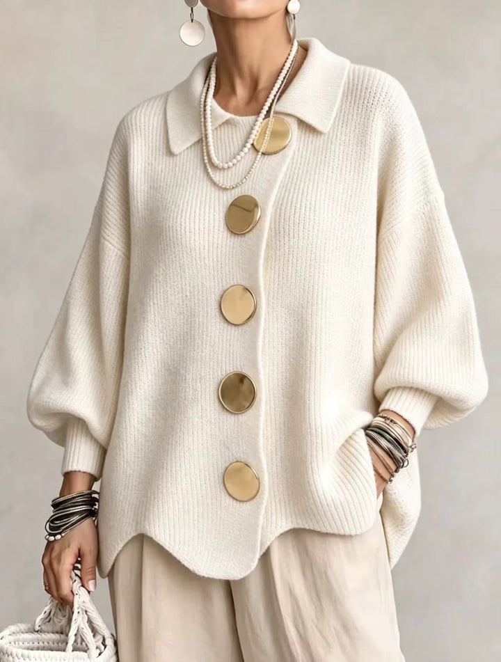 Eleganter Oversized-Cardigan mit auffälligen Knöpfen