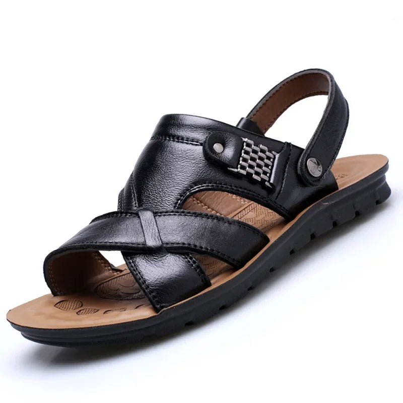 Langlebige &amp; atmungsaktive Leder-Herrensandalen – Tiberius