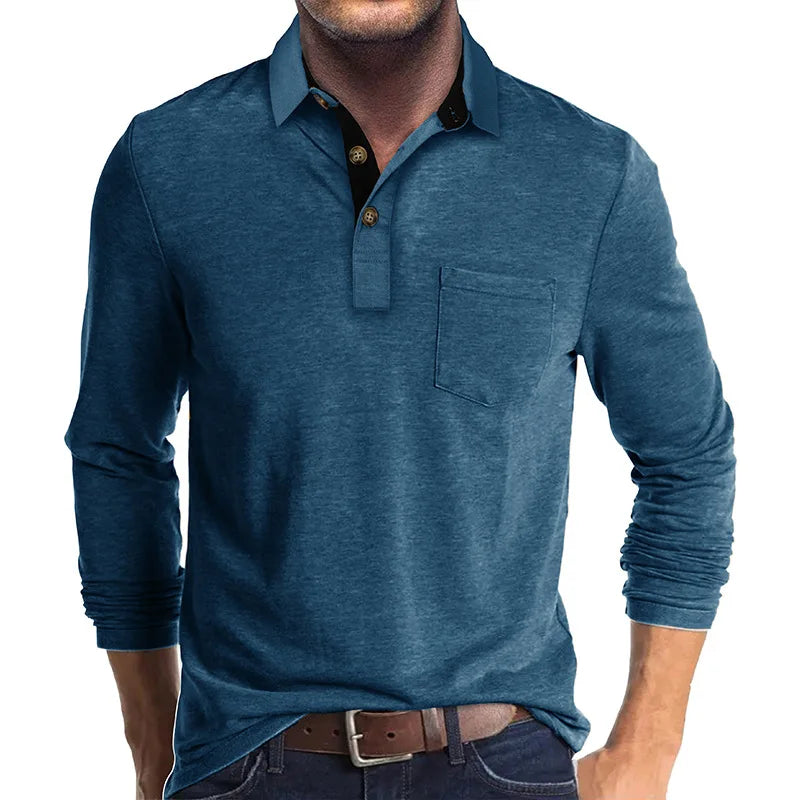 Herren-Poloshirt mit langen Ärmeln – atmungsaktiv & vielseitig – Matteo