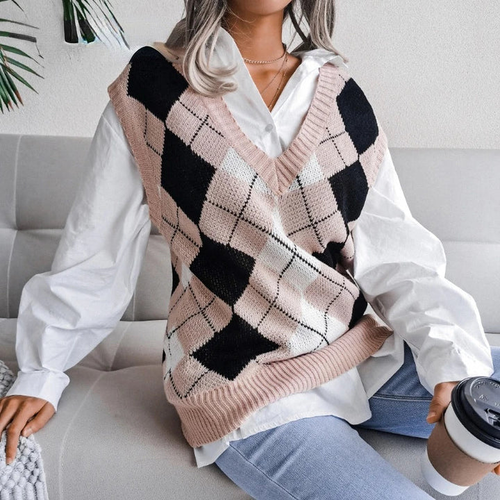 Kariertes Damen-Spencer-Oberteil – Yara