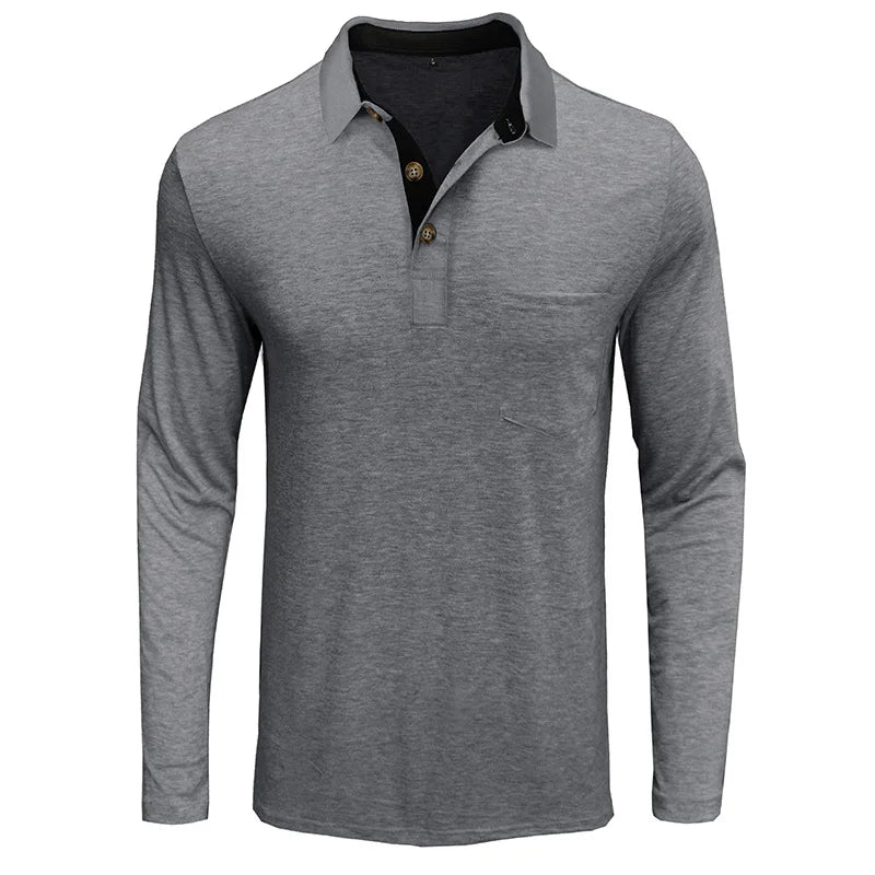 Herren-Poloshirt mit langen Ärmeln – atmungsaktiv & vielseitig – Matteo