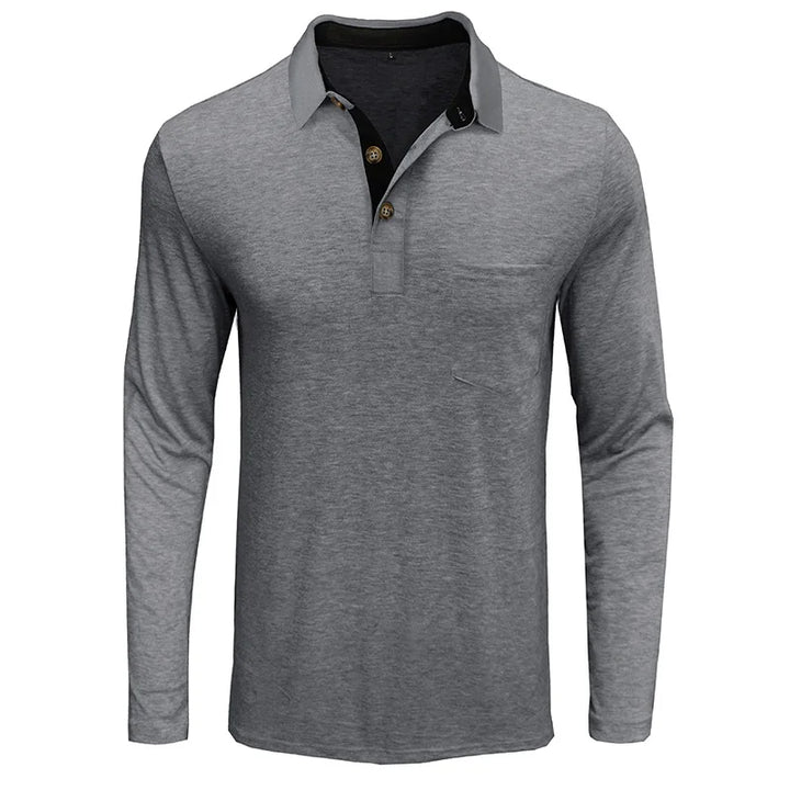 Herren-Poloshirt mit langen Ärmeln – atmungsaktiv & vielseitig – Matteo