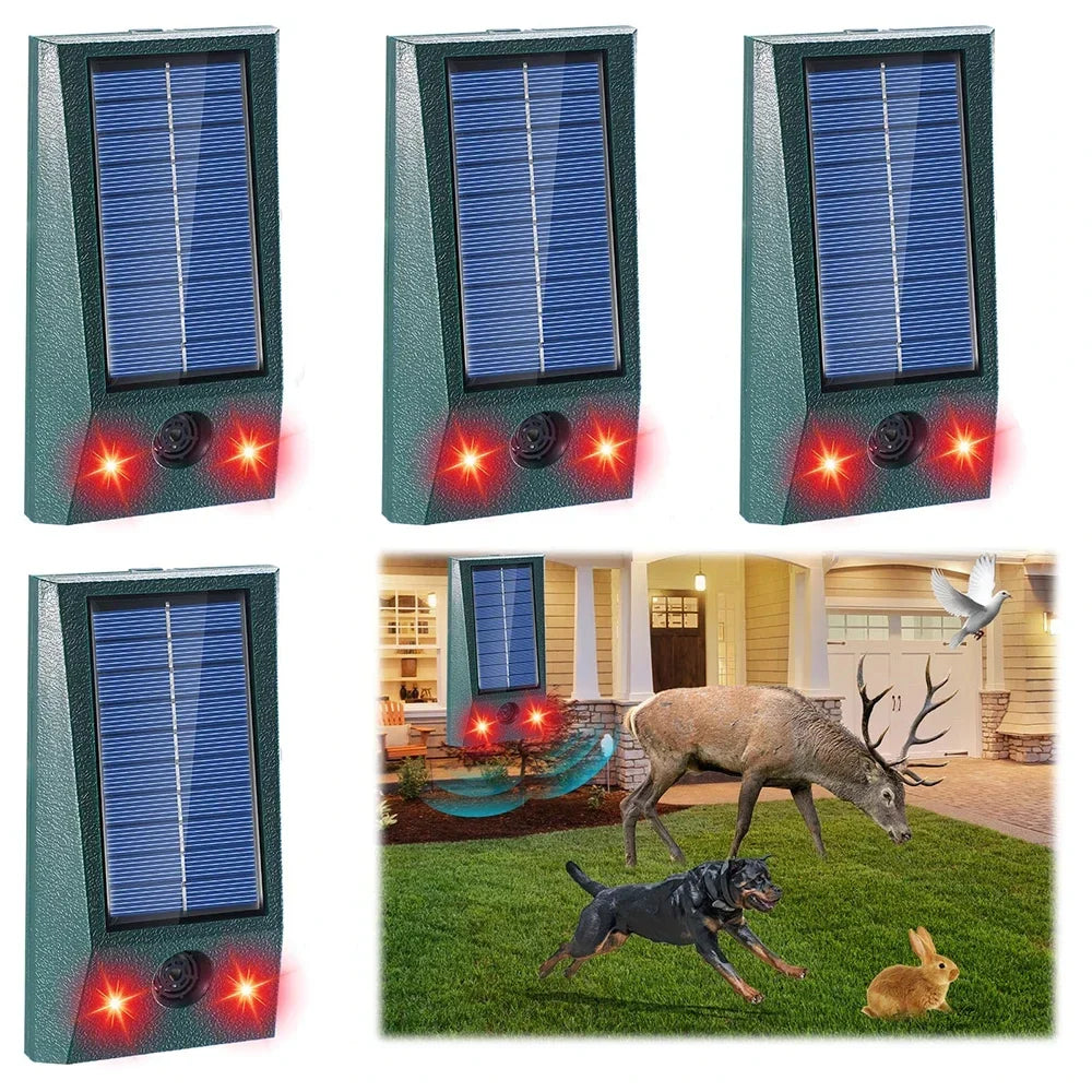 SolarGuardix Solar-Ultraschallgerät gegen Vögel | Mit LED und Bewegungssensor | Wasserdicht IP58 | Reichweite von 600 m²