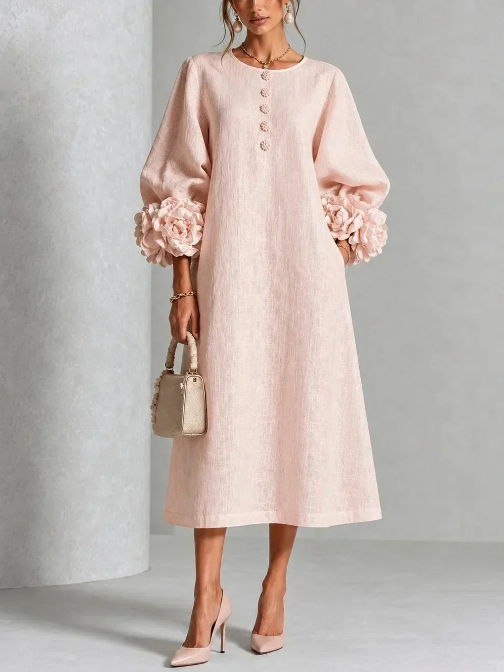 Midikleid mit Blumenmuster