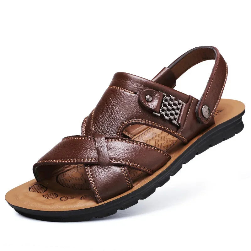 Langlebige &amp; atmungsaktive Leder-Herrensandalen – Tiberius