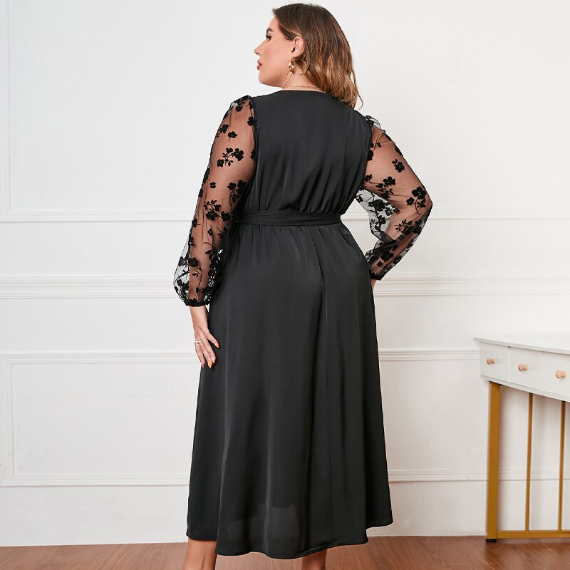NITA | Schwarzes Kleid Übergrösse