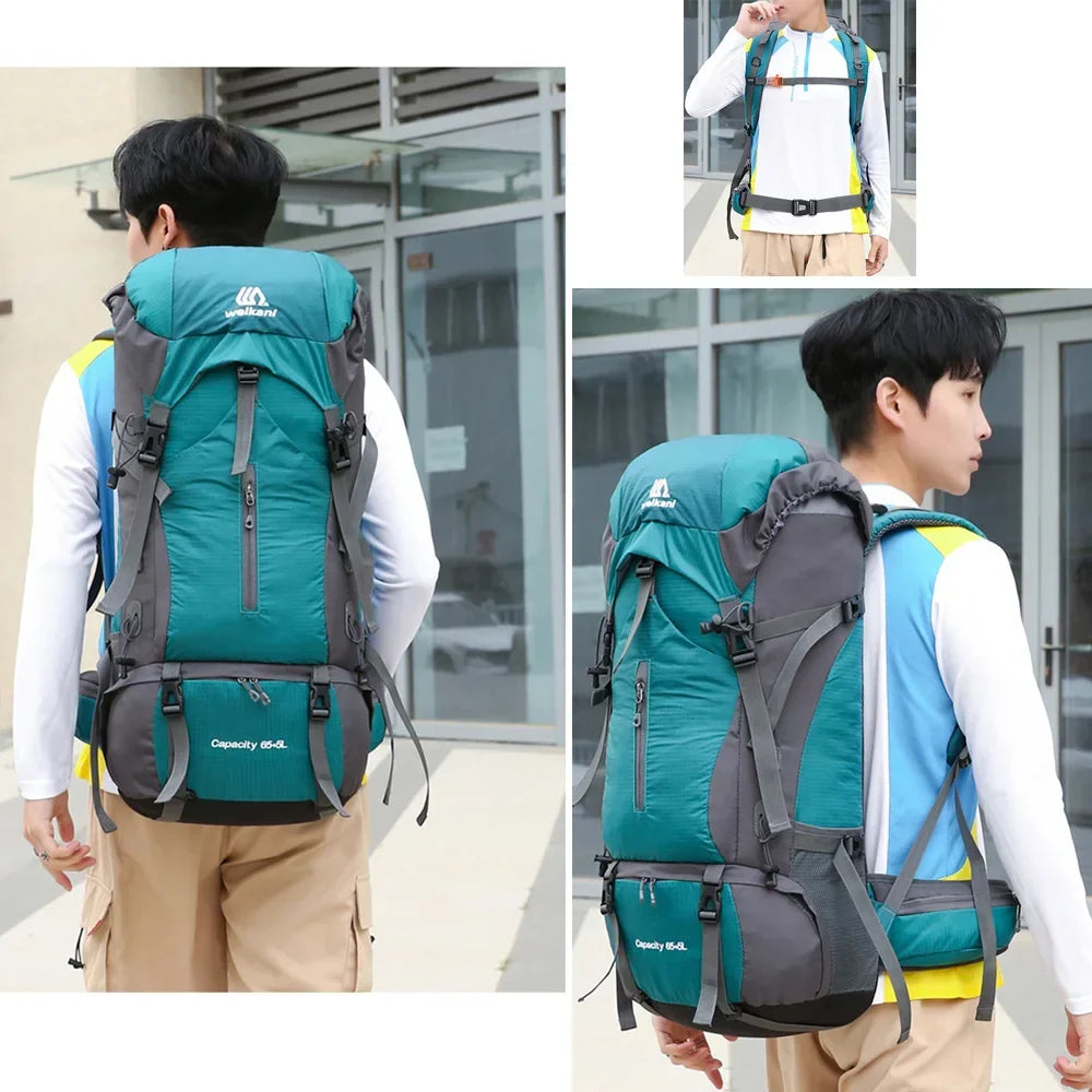 Alpivento 70L Trekkingrucksack | Wasserdichter Campingrucksack mit Regenschutz | Großer Outdoor-Rucksack für Wandern, Bergsteigen und Reisen  Marke: