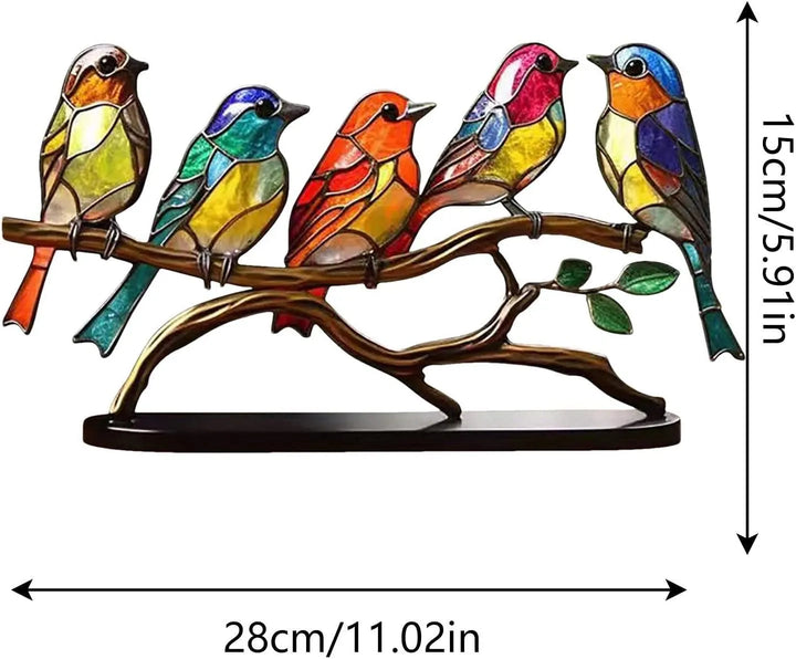 Bunte Vögel auf einem Ast Dekofigur - ColorBirds