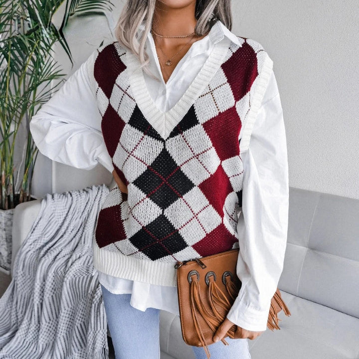Kariertes Damen-Spencer-Oberteil – Yara
