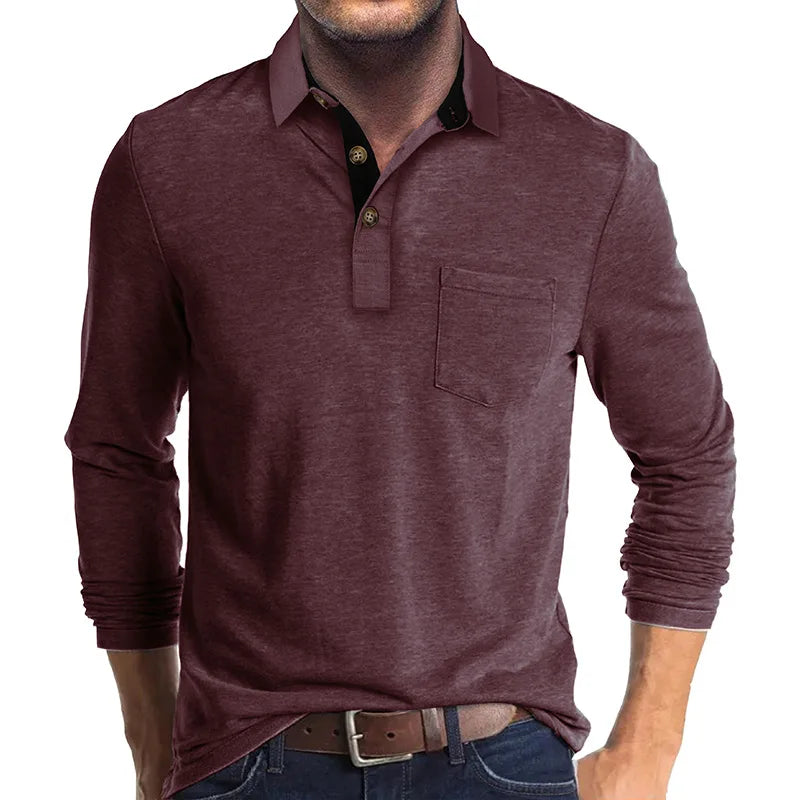 Herren-Poloshirt mit langen Ärmeln – atmungsaktiv & vielseitig – Matteo