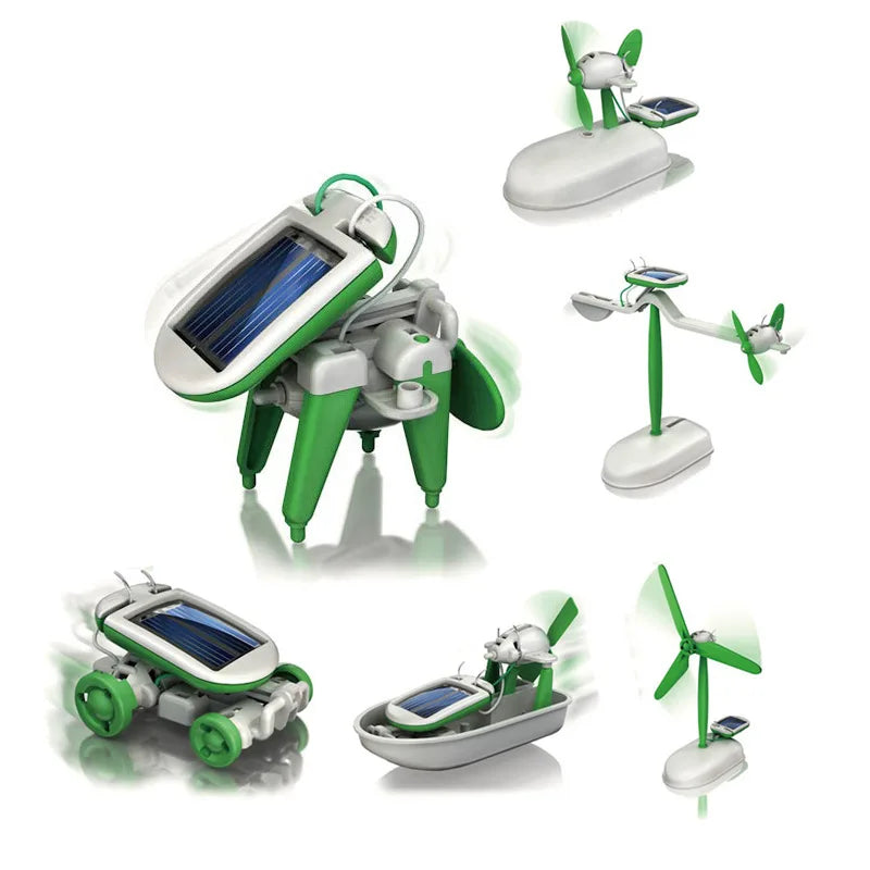 Solar-Roboter-Bausatz 6-in-1 – Bauen und Lernen mit Segelboot, Windmühle, Auto und mehr