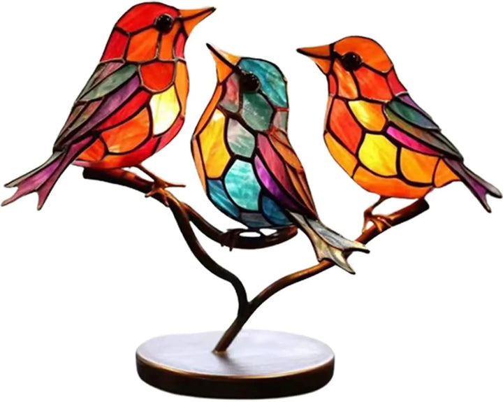 Bunte Vögel auf einem Ast Dekofigur - ColorBirds