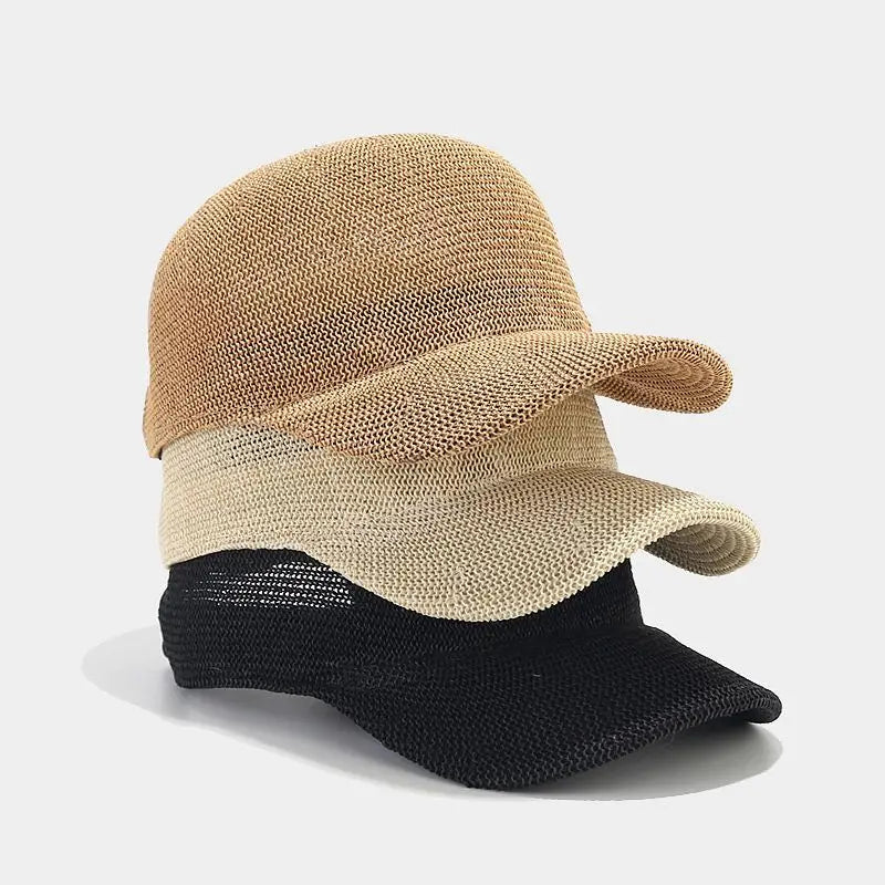 Modisch geflochtener Sonnenhut mit breiter Krempe - Stil SunWeave