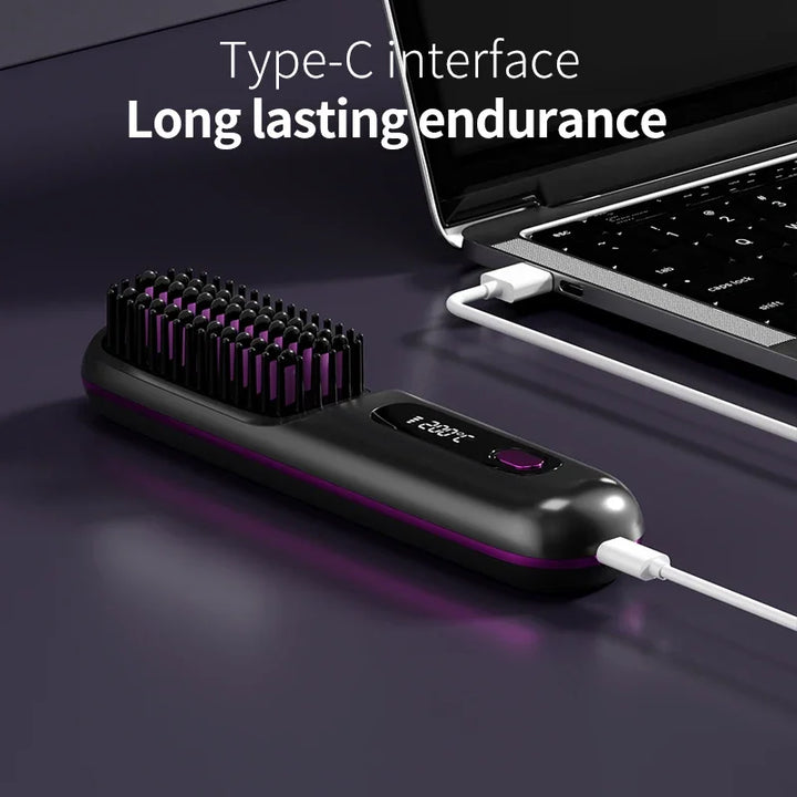 Glissara | Kabelloser Haarglätter | USB-Ladefunktion und LCD-Display | Keramik- und Ionentechnologie