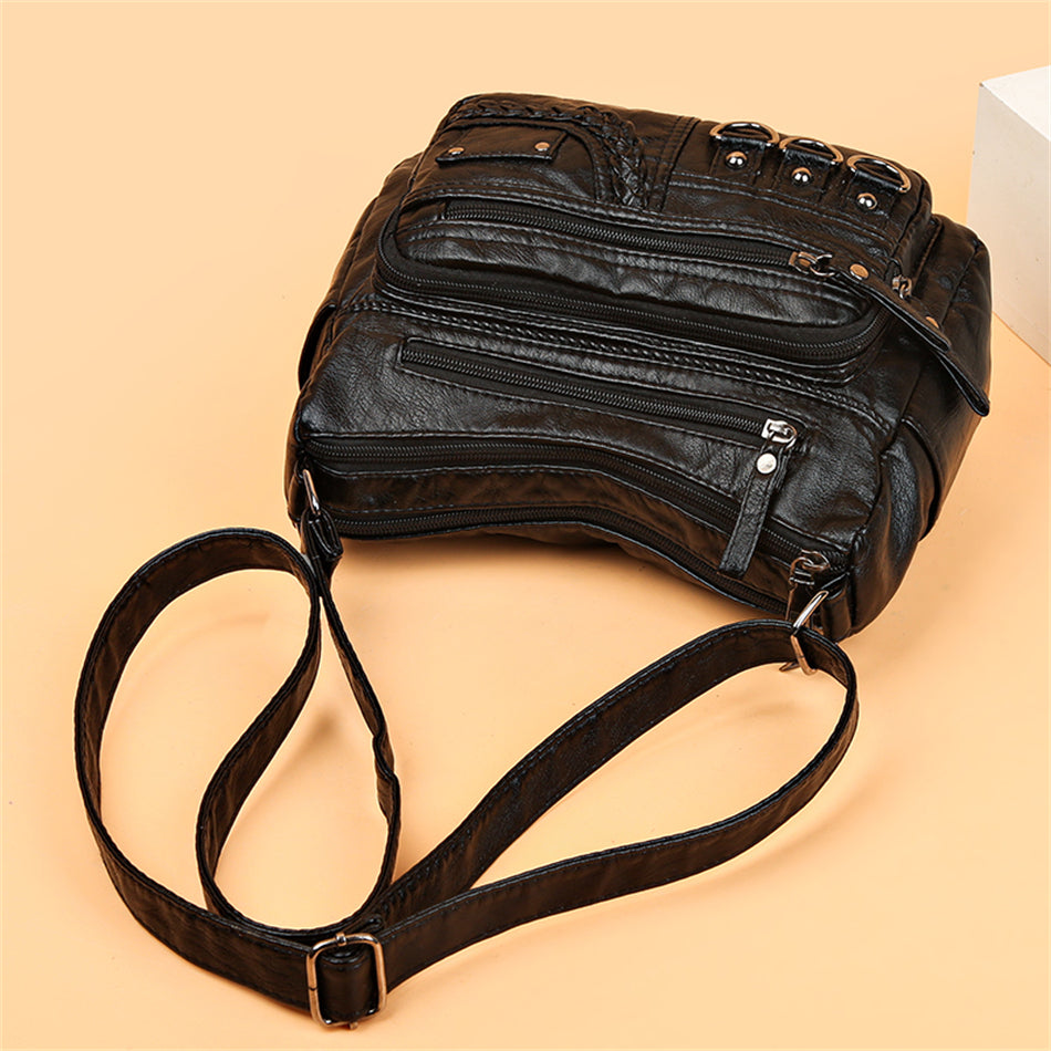 Vintage Leder-Damenhandtasche - Isabella