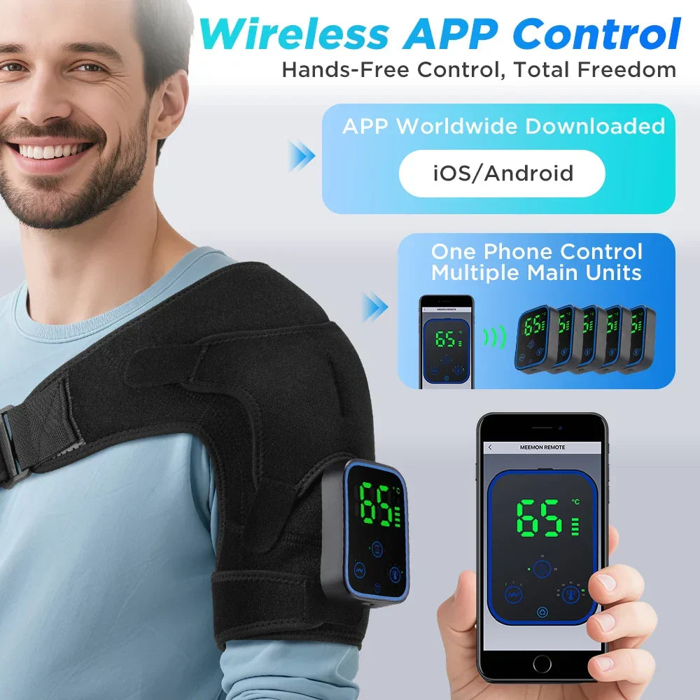 3-in-1 Elektrisches Schulter-, Ellbogen- und Knie-Massagegerät mit Wärme & App-Steuerung – ReliefPro