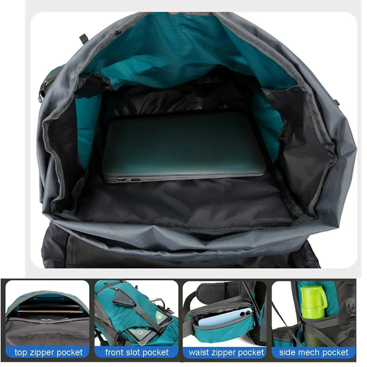 Alpivento 70L Trekkingrucksack | Wasserdichter Campingrucksack mit Regenschutz | Großer Outdoor-Rucksack für Wandern, Bergsteigen und Reisen  Marke: